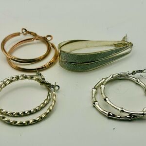 Source Unknown Gold and Silver Earrings Elegant Collection